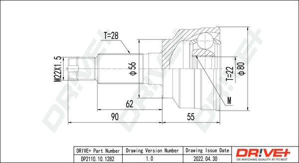 Joint Kit, drive shaft (DP2110.10.1282)