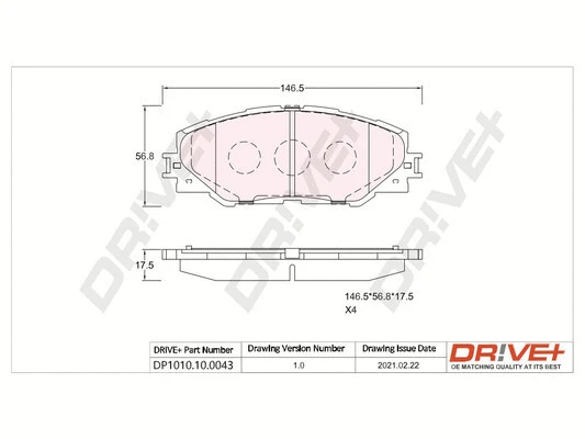 Brake Pad Set, disc brake (DP1010.10.0043)
