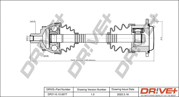 Drive Shaft (DP2110.10.0077)