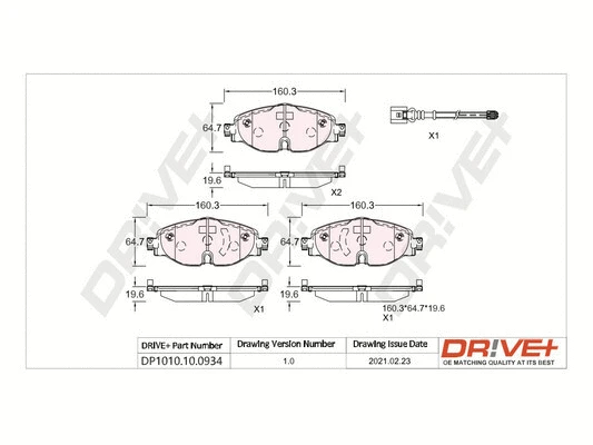 Brake Pad Set, disc brake (DP1010.10.0934)
