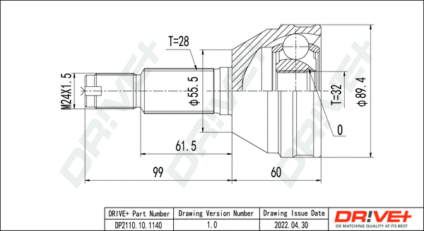 Joint Kit, drive shaft (DP2110.10.1140)