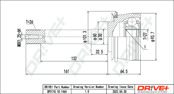 Joint Kit, drive shaft (DP2110.10.1464)