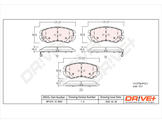 Brake Pad Set, disc brake (DP1010.10.0063)