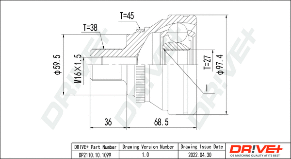 Joint Kit, drive shaft (DP2110.10.1099)