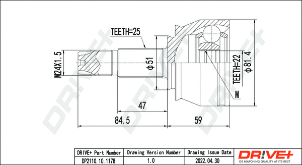 Joint Kit, drive shaft (DP2110.10.1178)