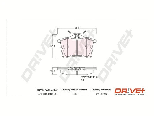 Brake Pad Set, disc brake (DP1010.10.0337)