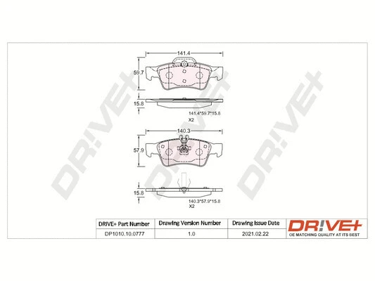 Brake Pad Set, disc brake (DP1010.10.0777)