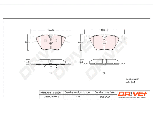 Brake Pad Set, disc brake (DP1010.10.0955)