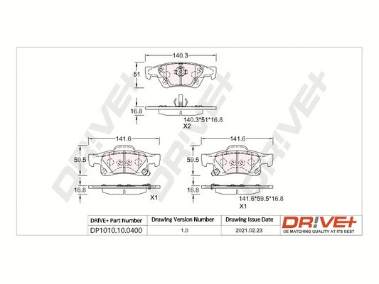 Brake Pad Set, disc brake (DP1010.10.0400)