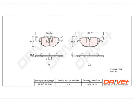 Brake Pad Set, disc brake (DP1010.10.0950)