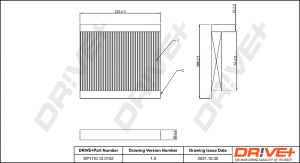 Filter, cabin air (DP1110.12.0152)