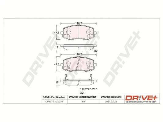 Brake Pad Set, disc brake (DP1010.10.0038)