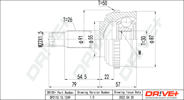 Joint Kit, drive shaft (DP2110.10.1249)