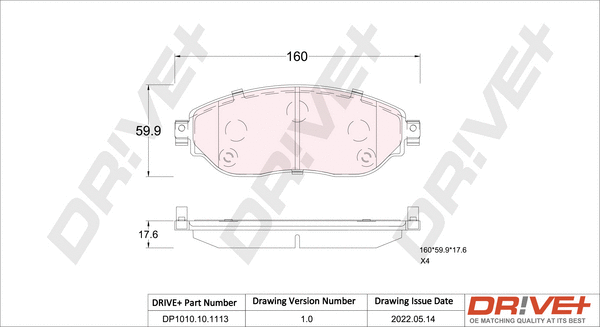 Brake Pad Set, disc brake (DP1010.10.1113)