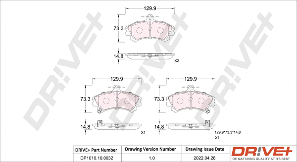 Brake Pad Set, disc brake (DP1010.10.0032)