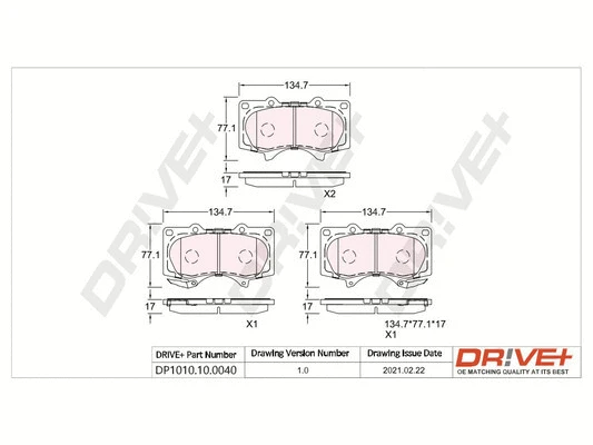Brake Pad Set, disc brake (DP1010.10.0040)