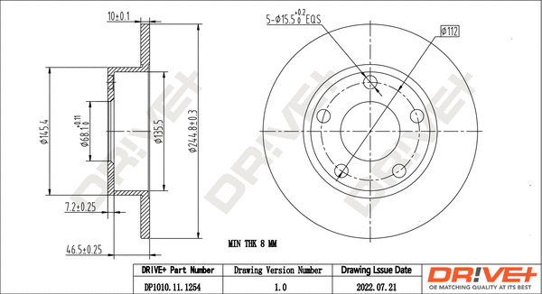 Brake Disc (DP1010.11.1254)