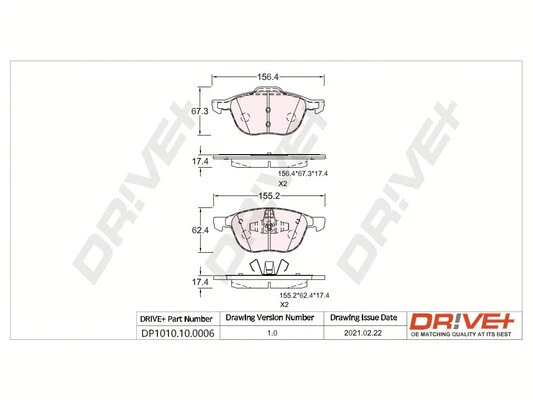 Brake Pad Set, disc brake (DP1010.10.0006)