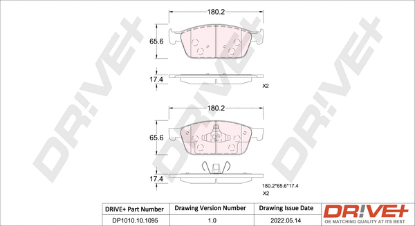 Brake Pad Set, disc brake (DP1010.10.1095)