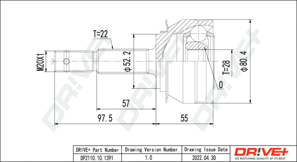 Joint Kit, drive shaft (DP2110.10.1391)