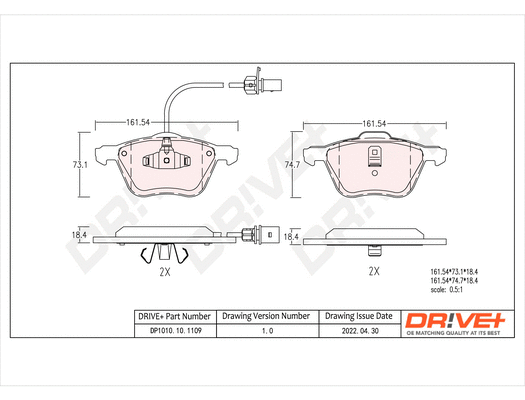 Brake Pad Set, disc brake (DP1010.10.1109)