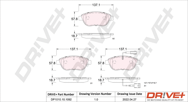Brake Pad Set, disc brake (DP1010.10.1092)