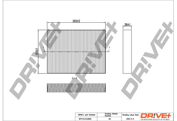 Filter, cabin air (DP1110.12.0092)