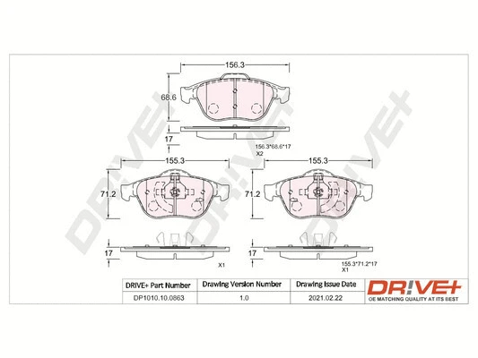 Brake Pad Set, disc brake (DP1010.10.0863)