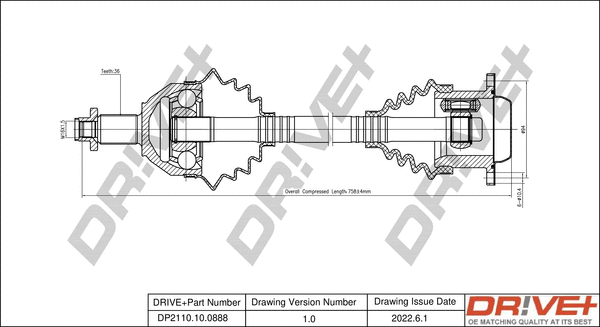 Drive Shaft (DP2110.10.0888)