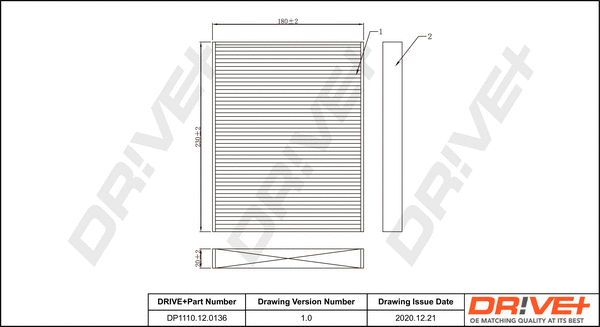 Filter, cabin air (DP1110.12.0136)