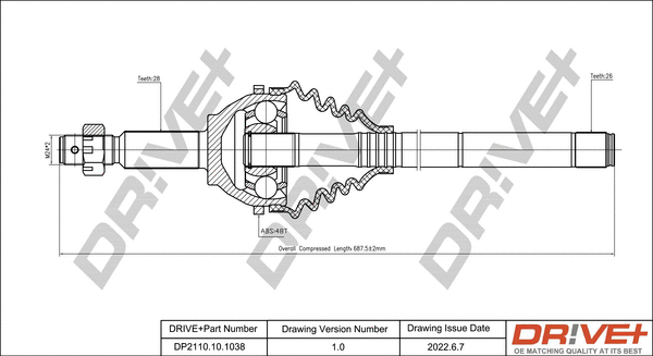 Drive Shaft (DP2110.10.1038)