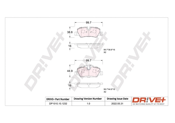 Brake Pad Set, disc brake (DP1010.10.1232)