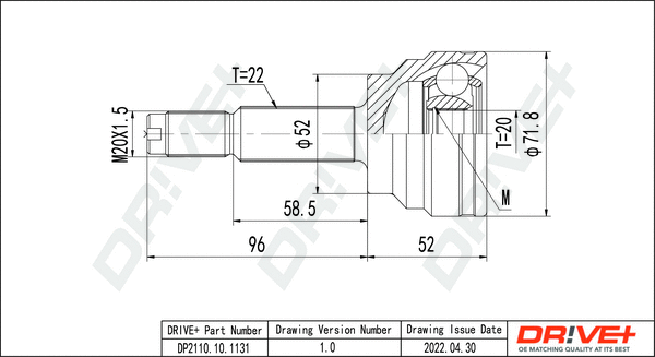 Joint Kit, drive shaft (DP2110.10.1131)