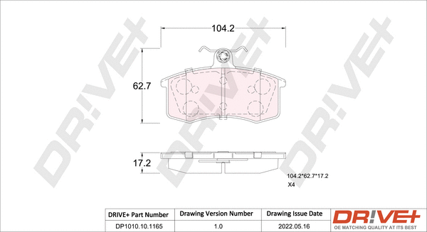 Brake Pad Set, disc brake (DP1010.10.1165)