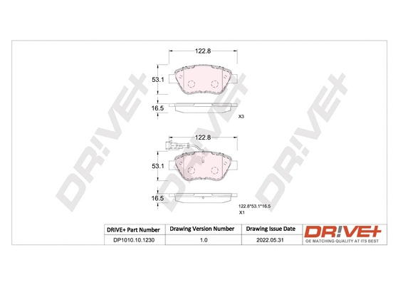 Brake Pad Set, disc brake (DP1010.10.1230)