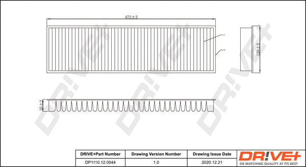 Filter, cabin air (DP1110.12.0044)
