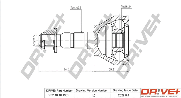 Joint Kit, drive shaft (DP2110.10.1381)