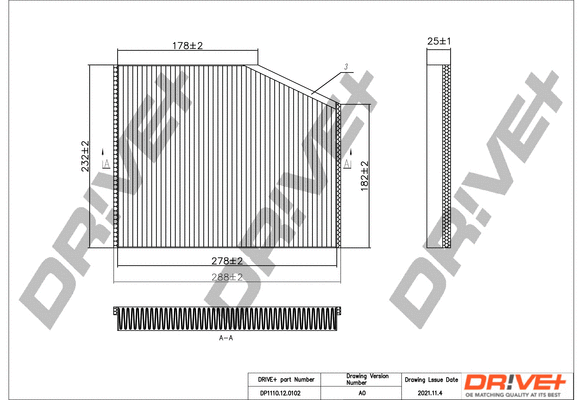 Filter, cabin air (DP1110.12.0102)