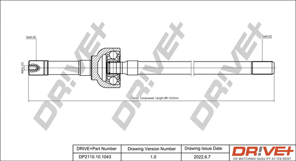 Drive Shaft (DP2110.10.1043)