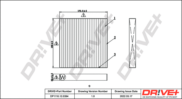 Filter, cabin air (DP1110.12.0394)
