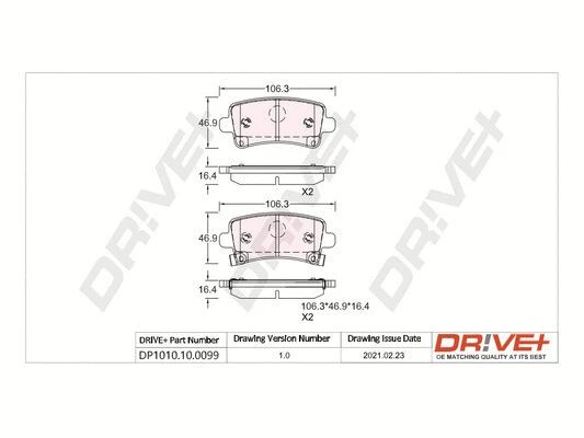 Brake Pad Set, disc brake (DP1010.10.0099)