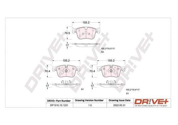 Brake Pad Set, disc brake (DP1010.10.1231)