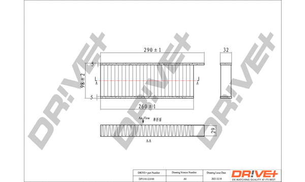 Filter, cabin air (DP1110.12.0181)
