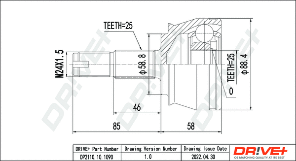 Joint Kit, drive shaft (DP2110.10.1090)