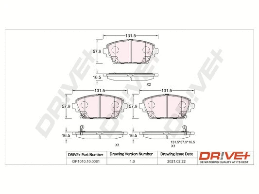 Brake Pad Set, disc brake (DP1010.10.0081)