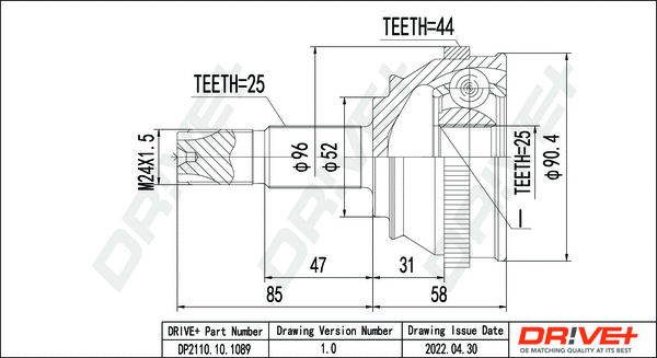 Joint Kit, drive shaft (DP2110.10.1089)