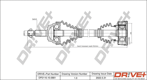 Drive Shaft (DP2110.10.0881)