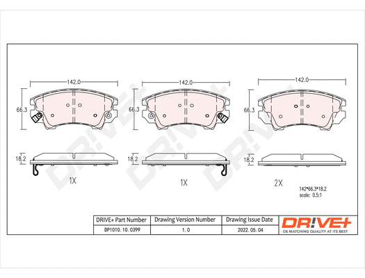 Brake Pad Set, disc brake (DP1010.10.0399)