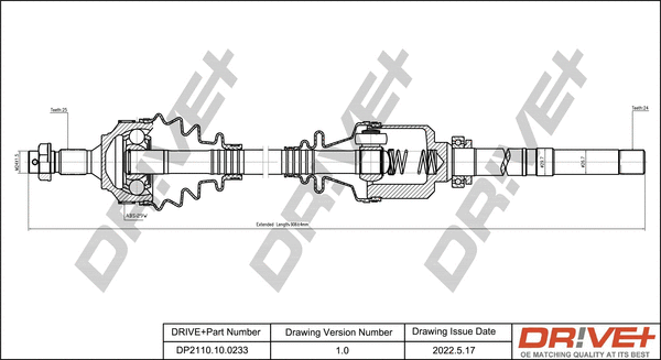 Drive Shaft (DP2110.10.0233)