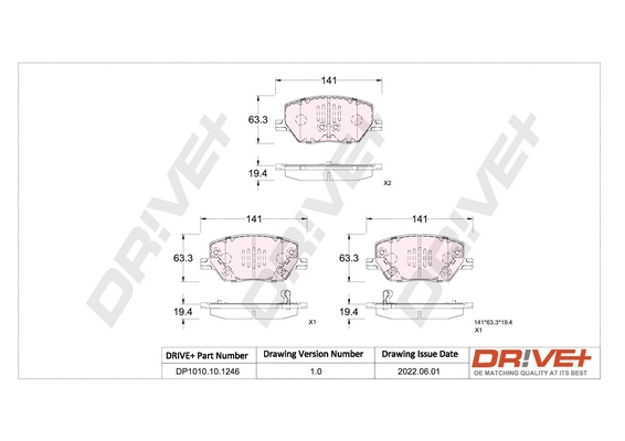 Brake Pad Set, disc brake (DP1010.10.1246)